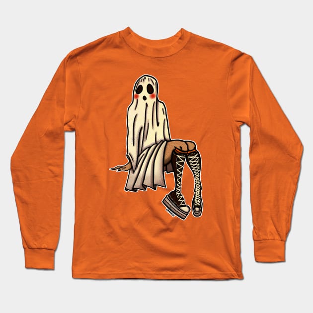 Sneaker Ghost (Medium Version) Long Sleeve T-Shirt by Jan Grackle